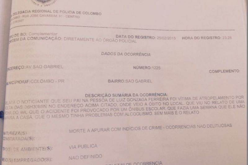 Filho falsifica documentos e mente que pai morreu para receber DPVAT