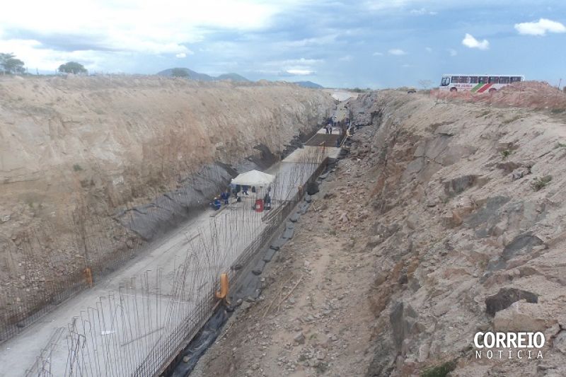 Trabalhadores rurais de movimentos sociais ocupam trecho 4 de obra do Canal do Sertão