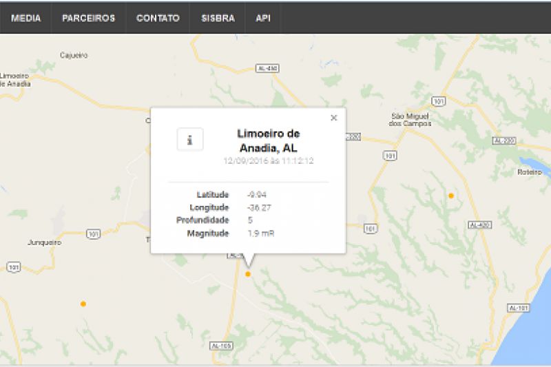 Três terremotos atingem cidade do interior de Alagoas no mesmo dia, informa Observatório