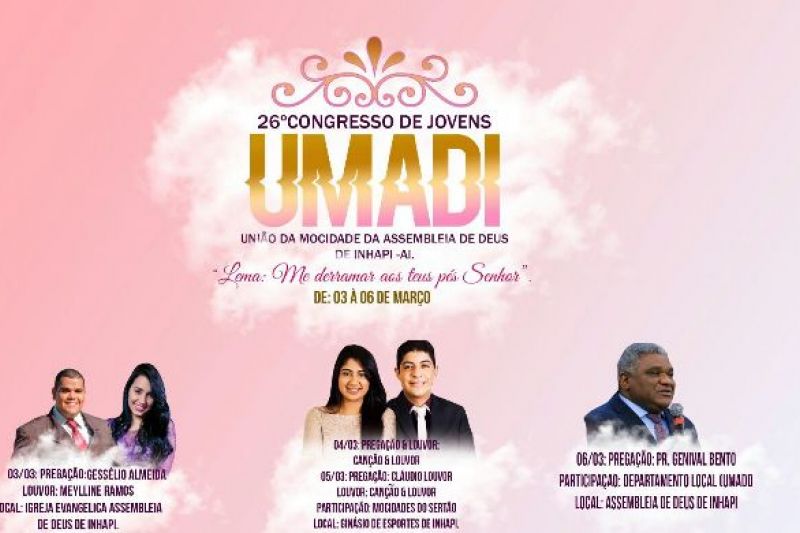 Cantores e pregador de fama nacional vão se apresentar em congresso evangélico em Inhapi