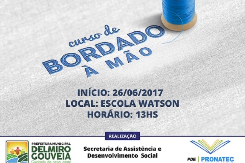 Prefeitura de Delmiro Gouveia iniciará curso de bordados na segunda-feira (26)