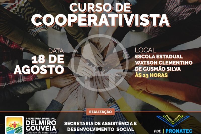Curso de cooperativista iniciará na próxima sexta-feira (18) na Escola Watson