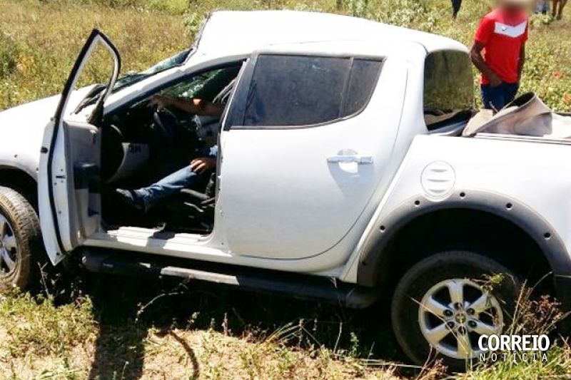 Major Winston Santana fica ferido em capotamento com carro próximo a Garanhuns