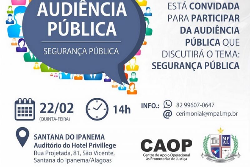 MPE realiza em Santana do Ipanema audiência sobre conselhos municipais de segurança