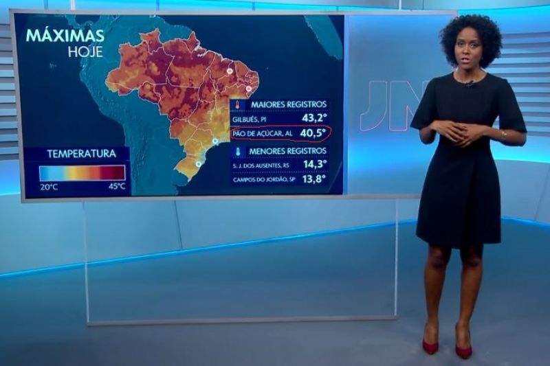 Pão de Açúcar tem a segunda maior temperatura do Brasil e é destaque no Jornal Nacional