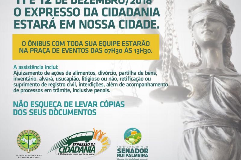 Programa Expresso da Cidadania vai prestar serviços à população de Senador Rui Palmeira
