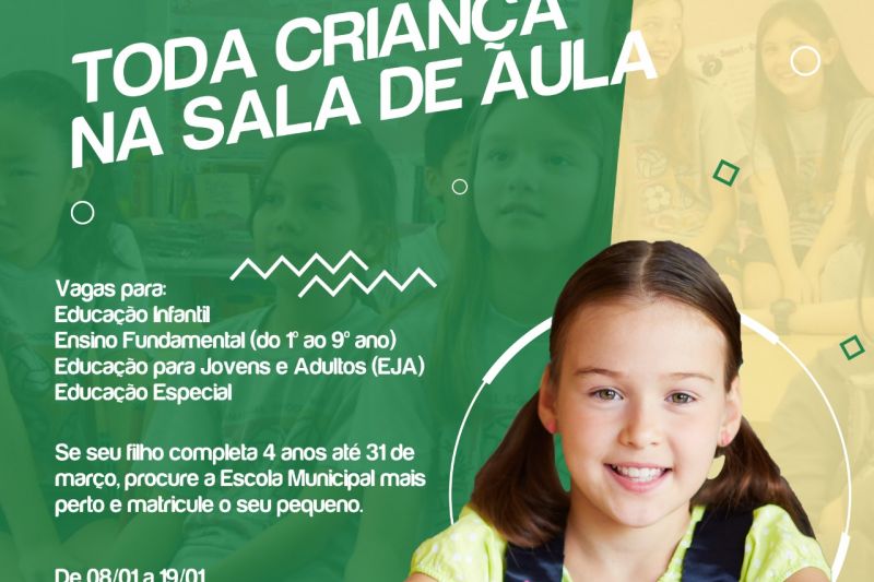 Estão abertas as matrículas para a rede municipal de ensino de Delmiro Gouveia