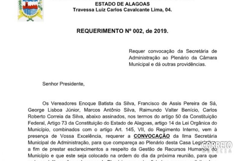 Vereadores de Delmiro protocolam requerimento que pede esclarecimentos à Prefeitura