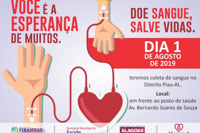 Coleta de sangue e abertura do 'Agosto Dourado' serão realizadas nesta quinta (1), no Piau