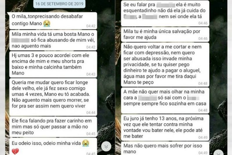 Menina pede socorro por WhatsApp após ser estuprada pelo pai: 'Não aguento mais'