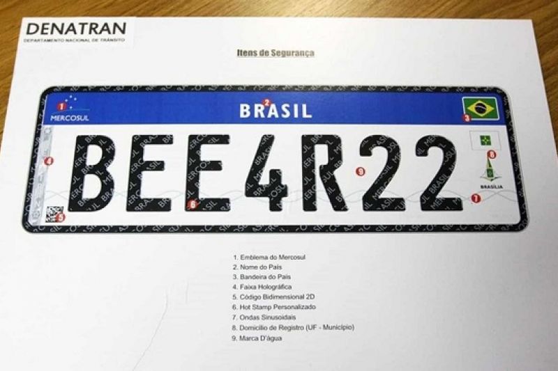 Novo modelo de placa do Mercosul será obrigatório a partir do dia 31