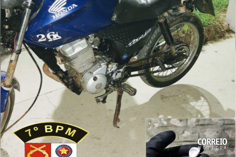 Velho conhecido da polícia volta a ser preso com droga e moto adulterada em Pão de Açúcar