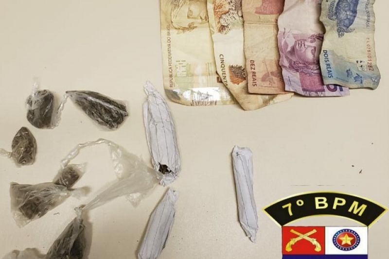 Jovem e adolescente são apreendidos ao tentarem se desfazer de droga em Pão de Açúcar