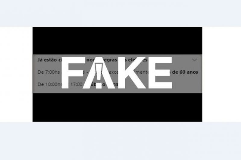 É FAKE que eleitor com menos de 60 anos não poderá votar das 7h às 10h