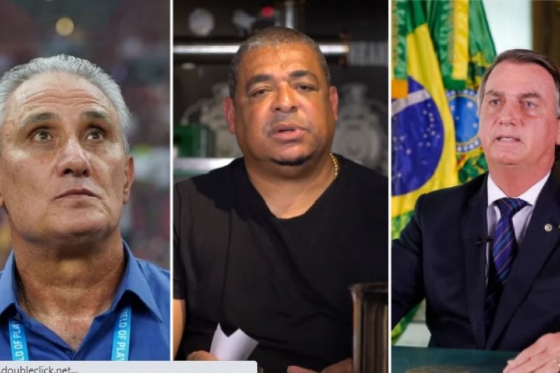 Tite pretende evitar Bolsonaro caso conquiste o hexa e é criticado por Vampeta: ‘Burro’