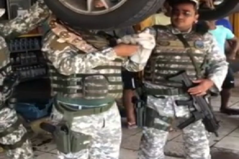 Cobra de 2,5 metros é resgatada dentro de carro em loja de Salvador