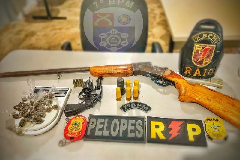 Três menores com armas e drogas são detidos suspeitos de crimes em Santana do Ipanema