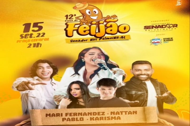 Mari Fernandez, Nattan, Pablo e Karisma compõem Festa do Feijão em Senador Rui Palmeira