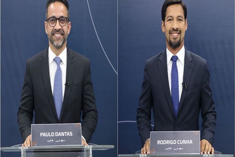 Debate da TV Pajuçara é marcado por embates entre Paulo Dantas e Rodrigo Cunha