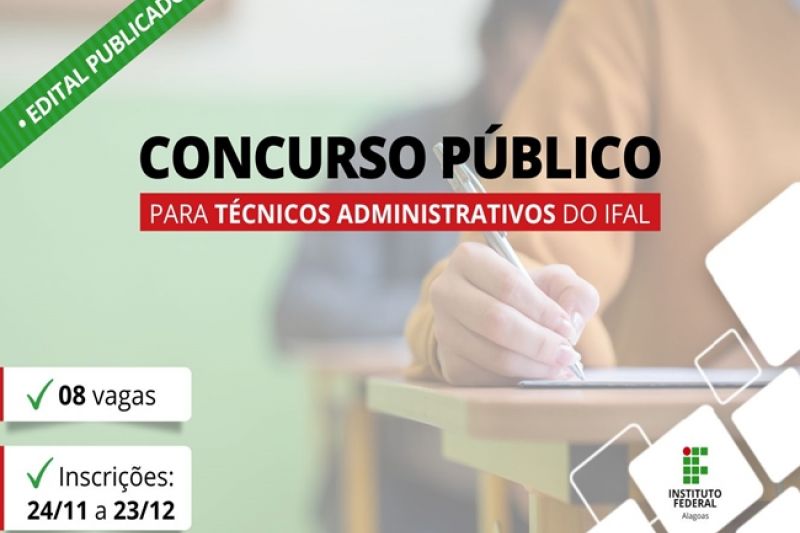 Ifal lança novo edital de concurso público para servidores técnico-administrativos