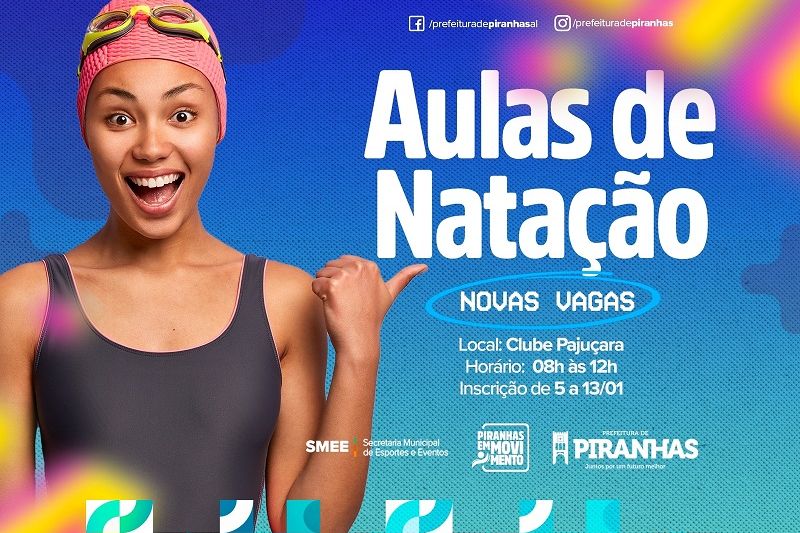 Prefeitura de Piranhas abre novas vagas para aulas de natação gratuitas