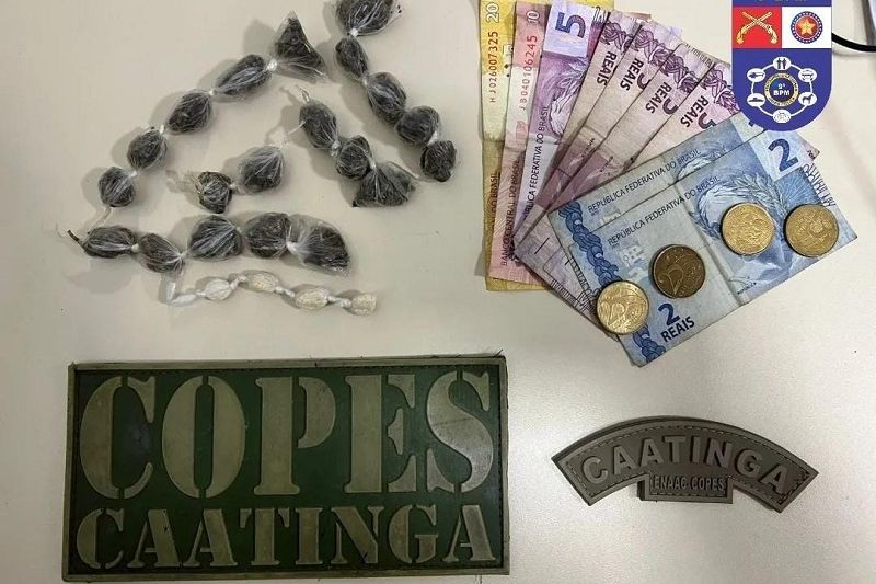 Copes-Caatinga prende em flagrante homem com maconha e crack em Piranhas