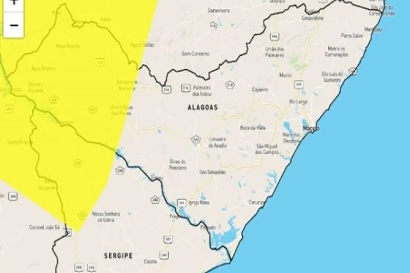 Inmet alerta perigo de baixa umidade para 21 municípios de Alagoas