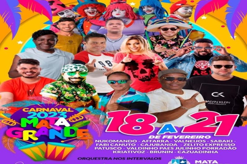 Valneijós, Julinho Porradão e Patusco são atrações do Carnaval de Mata Grande