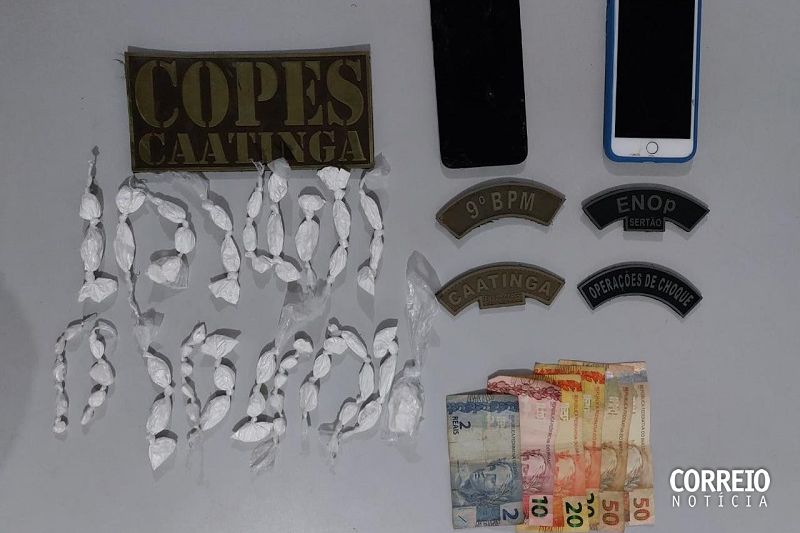 Homem é preso depois de ser flagrado vendendo cocaína na rua em Olho D’água do Casado