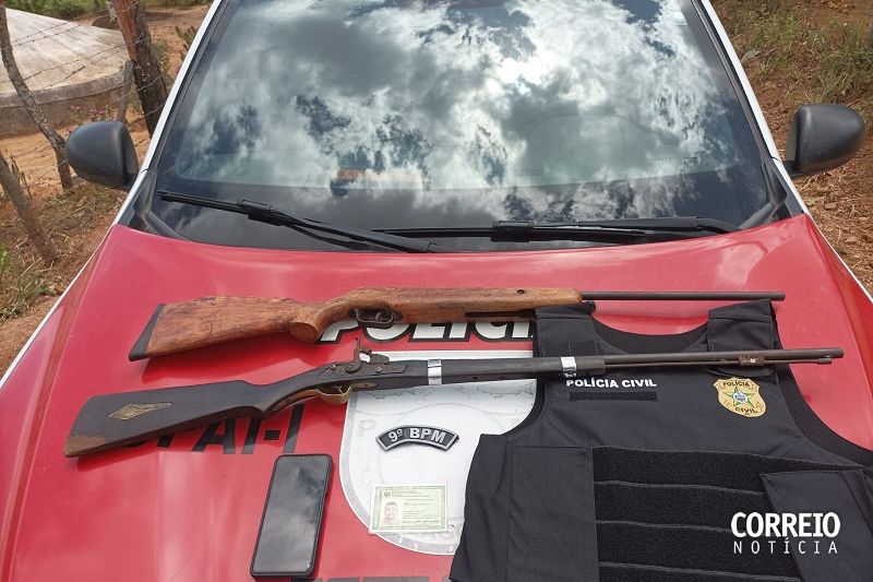 Suspeito de ameaçar irmãs é preso depois de ser encontrado com armas em Água Branca