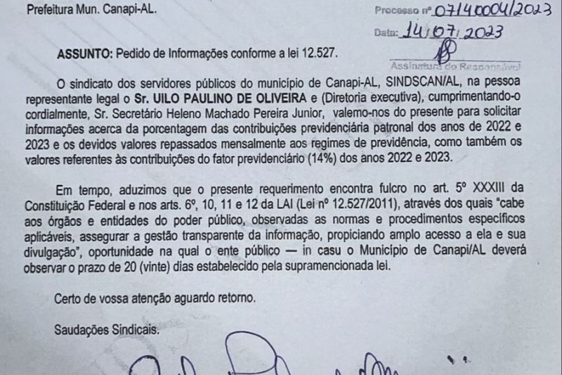 Sindicato descobre que gestão de Celso Luiz desviou R$ 22 milhões do IAPREV em Canapi