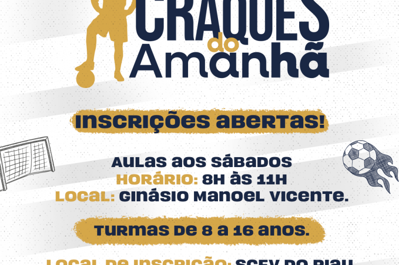 Em Piranhas, projeto Craques do Amanhã abre inscrições nesta quinta-feira (17)