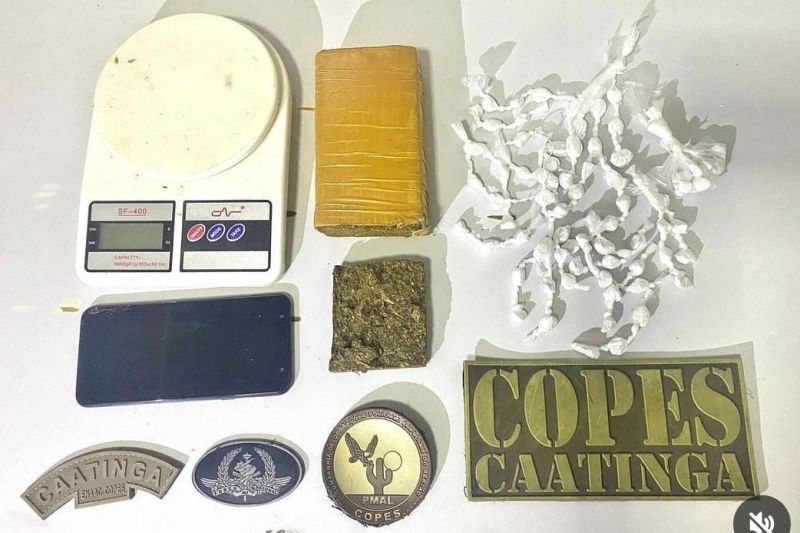 Suspeito de vender drogas próximo a igreja é preso após denúncia em Olho D’água das Flores