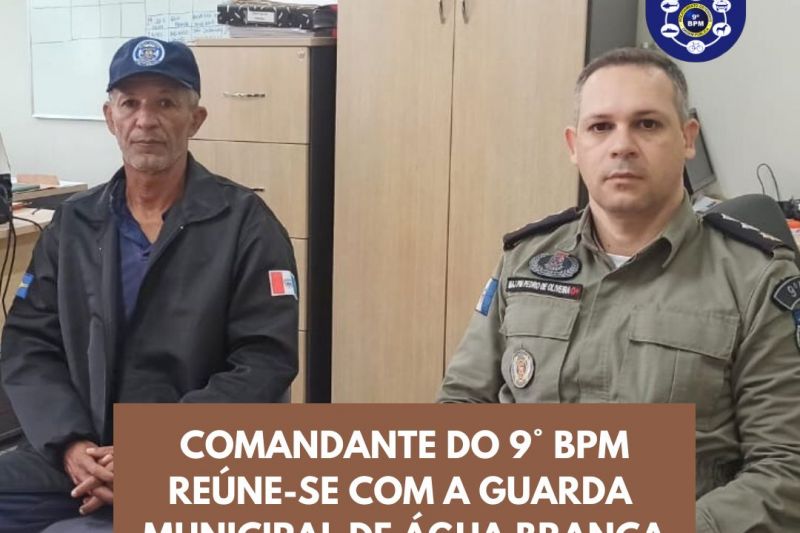 Comandante do 9ºBPM e GCM de Água Branca reúnem-se para fortalecer segurança na região