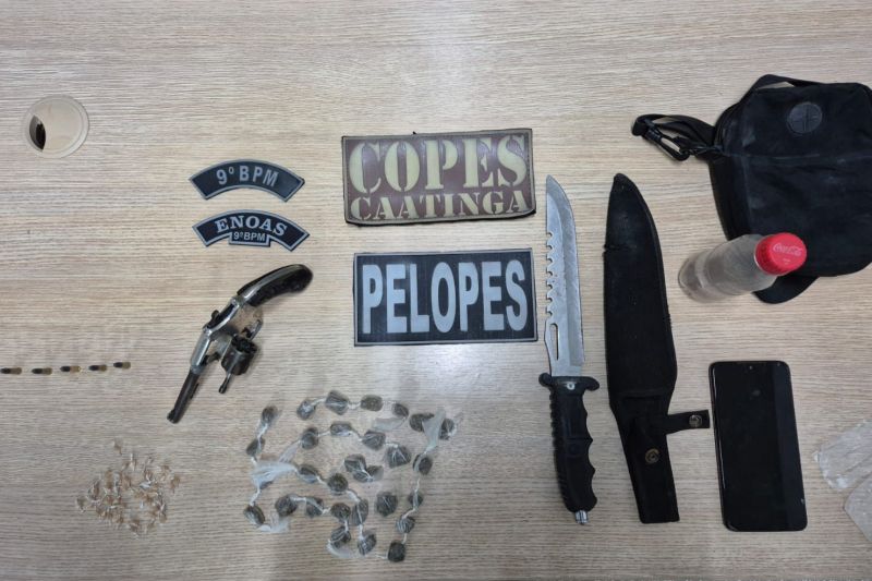 Homem é preso por tráfico de drogas e porte ilegal de arma em povoado de Delmiro Gouveia