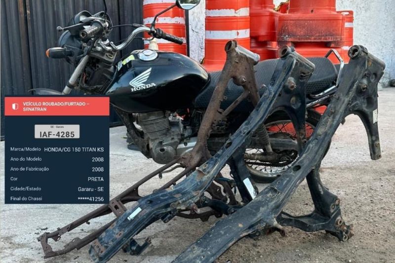 Ação integrada recupera moto e 3 chassis com registro de roubo ou furto em Delmiro Gouveia