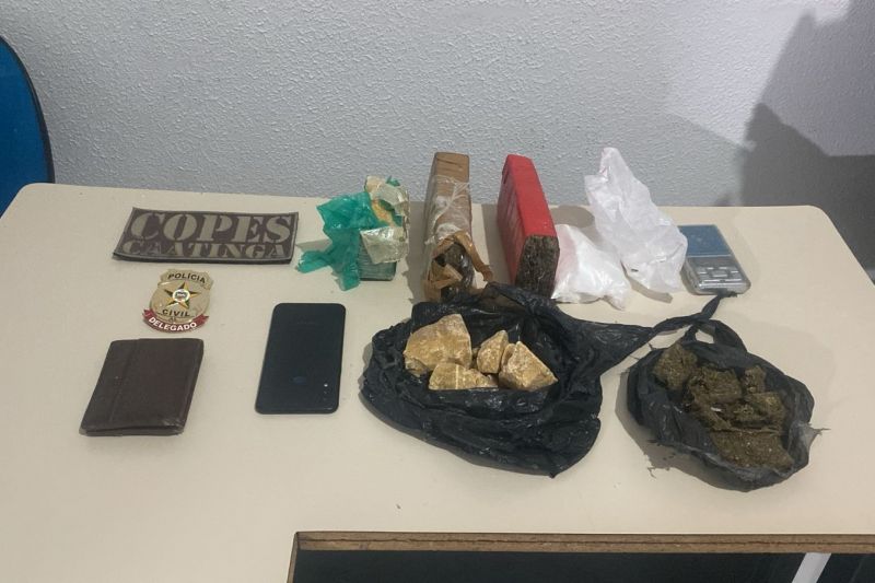 Ação policial conjunta apreende drogas e prende homem em Olho D’água das Flores