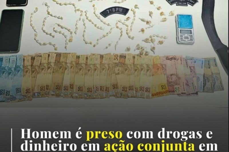 Homem é preso com drogas e dinheiro em Santana do Ipanema