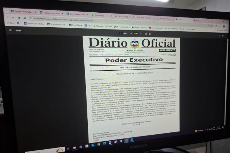 Estimativa de receita do Governo do Estado para 2026 avança 13,6% e soma R$ 26,6 bilhões