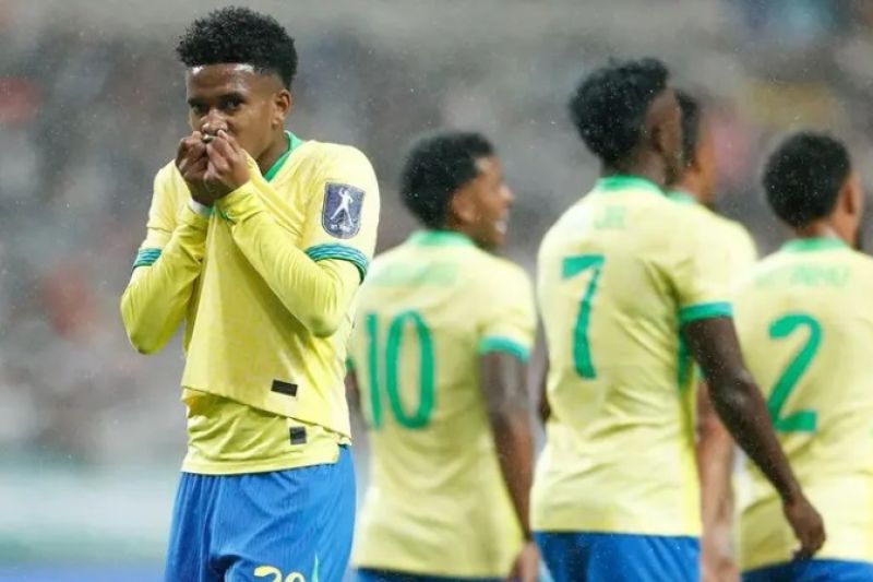 Estêvão e Rodrygo decidem, e Brasil atropela a Coreia do Sul em amistoso