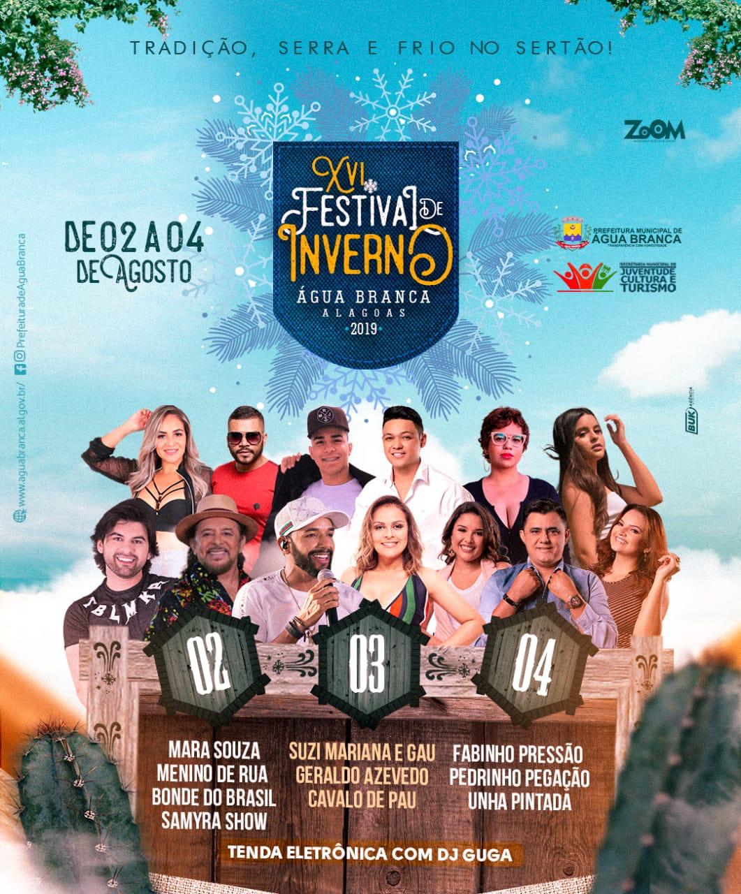 Divulgada programação completa do Festival de Inverno de Água Branca